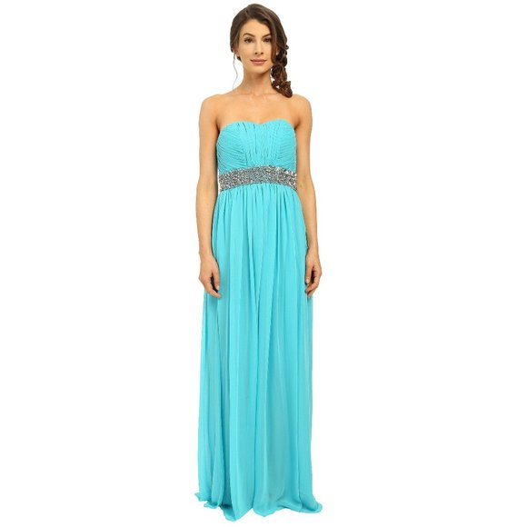 Calvin Klein Strapless Halter Sequin Beaded Dress - Picture 1 of 13